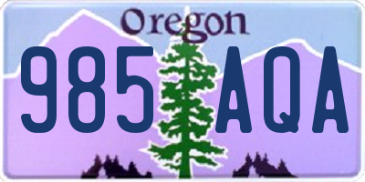 OR license plate 985AQA