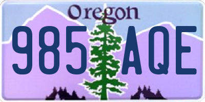OR license plate 985AQE