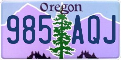 OR license plate 985AQJ
