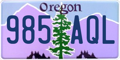 OR license plate 985AQL