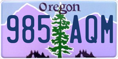 OR license plate 985AQM