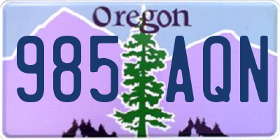 OR license plate 985AQN