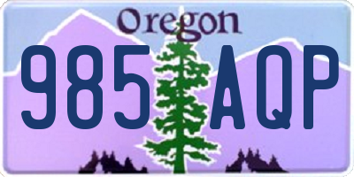 OR license plate 985AQP