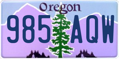 OR license plate 985AQW