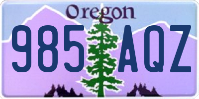 OR license plate 985AQZ
