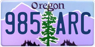 OR license plate 985ARC