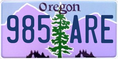 OR license plate 985ARE