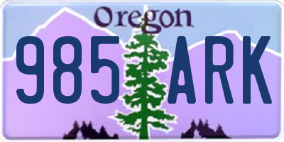 OR license plate 985ARK