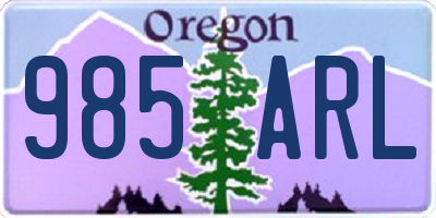 OR license plate 985ARL
