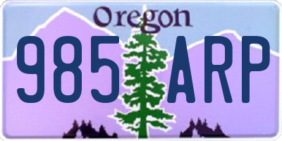 OR license plate 985ARP