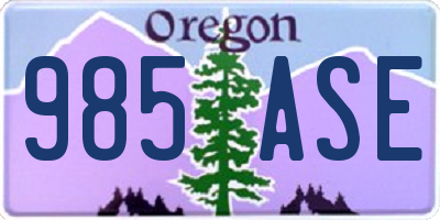 OR license plate 985ASE