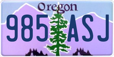 OR license plate 985ASJ