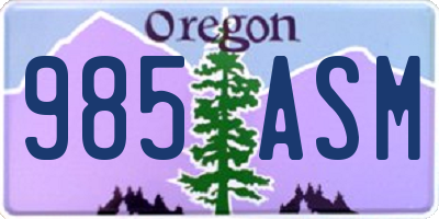 OR license plate 985ASM