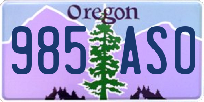 OR license plate 985ASO