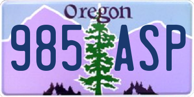 OR license plate 985ASP