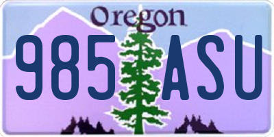 OR license plate 985ASU