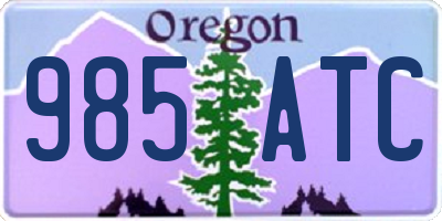 OR license plate 985ATC
