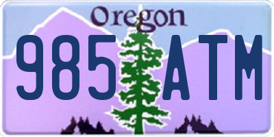 OR license plate 985ATM