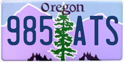 OR license plate 985ATS