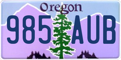 OR license plate 985AUB