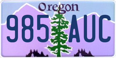 OR license plate 985AUC