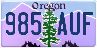 OR license plate 985AUF