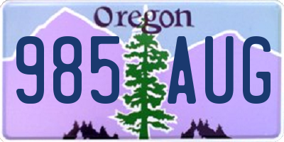 OR license plate 985AUG