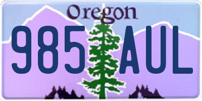OR license plate 985AUL
