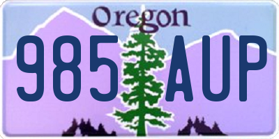 OR license plate 985AUP