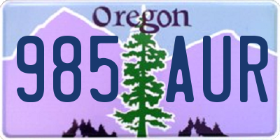 OR license plate 985AUR
