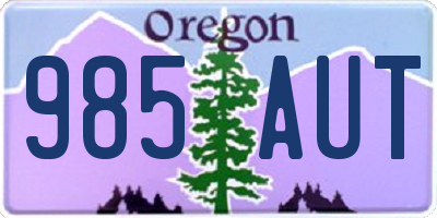 OR license plate 985AUT
