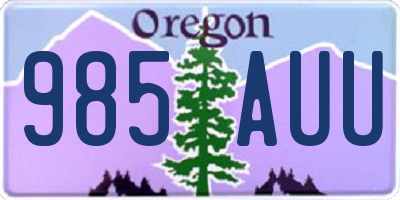 OR license plate 985AUU