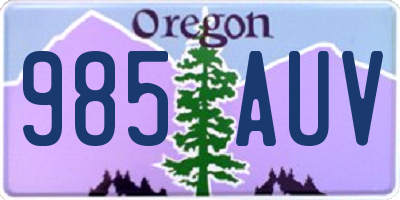 OR license plate 985AUV