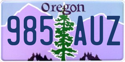 OR license plate 985AUZ