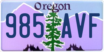 OR license plate 985AVF