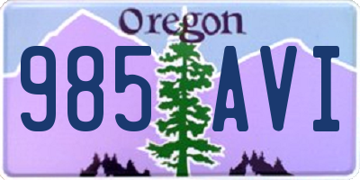 OR license plate 985AVI