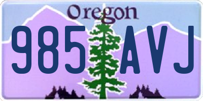 OR license plate 985AVJ