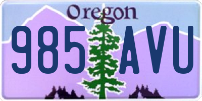 OR license plate 985AVU
