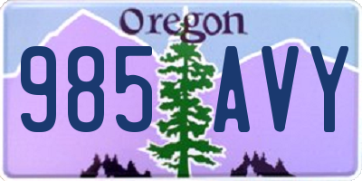OR license plate 985AVY
