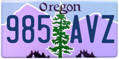 OR license plate 985AVZ