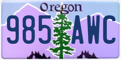 OR license plate 985AWC