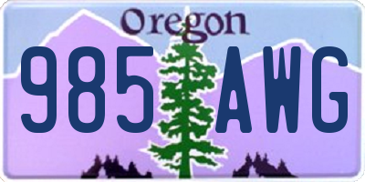 OR license plate 985AWG