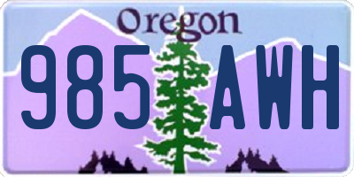 OR license plate 985AWH