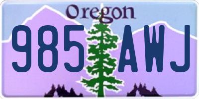 OR license plate 985AWJ