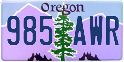 OR license plate 985AWR