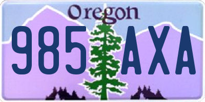 OR license plate 985AXA