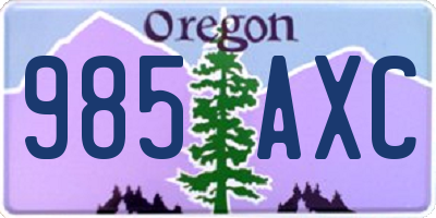 OR license plate 985AXC