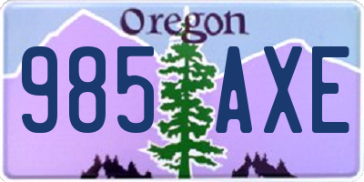 OR license plate 985AXE