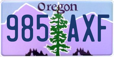 OR license plate 985AXF