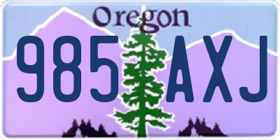 OR license plate 985AXJ